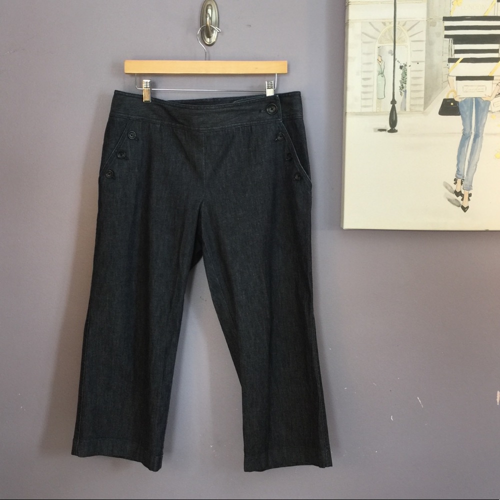 Ann Taylor Wide Leg Cropped Jeans
